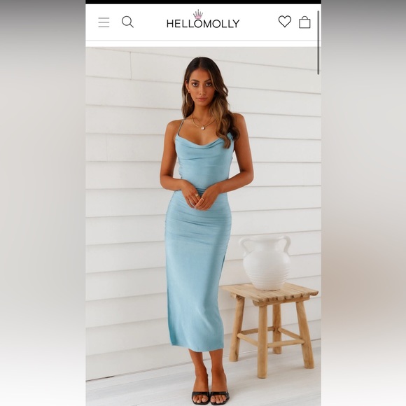 Hello molly PARTY LOVER MIDI DRESS AQUA - Picture 1 of 6